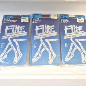 VTG Elite Control Top Pantyhose Set of 3 Spice Color One Size Retro Graphics